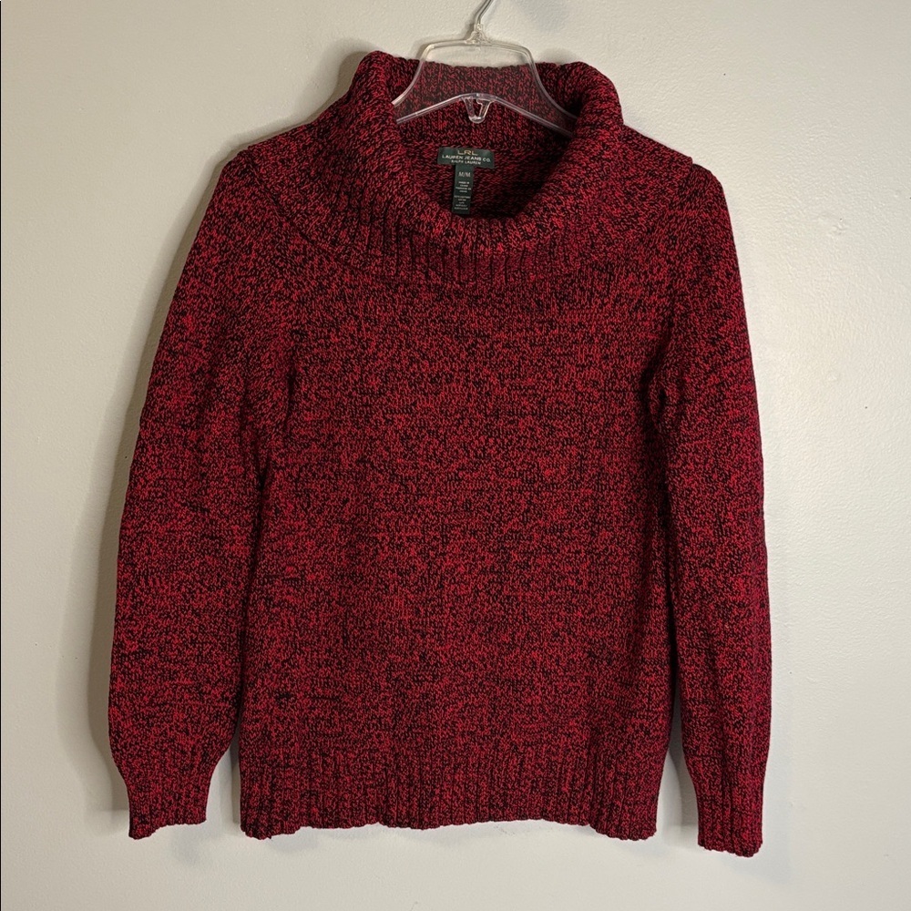 RALPH LAUREN RED COWL NECK SWEATER